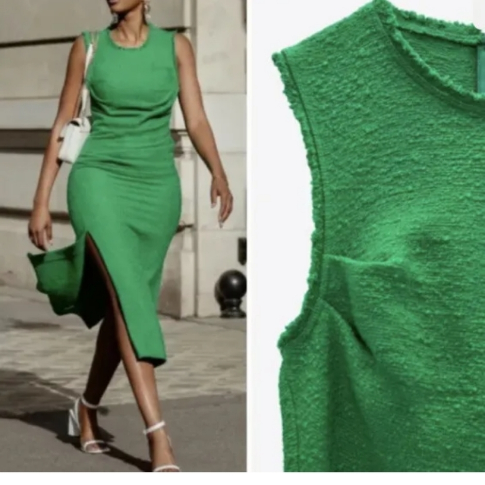 ZARA long textured weave dress - Picture 13 of 15